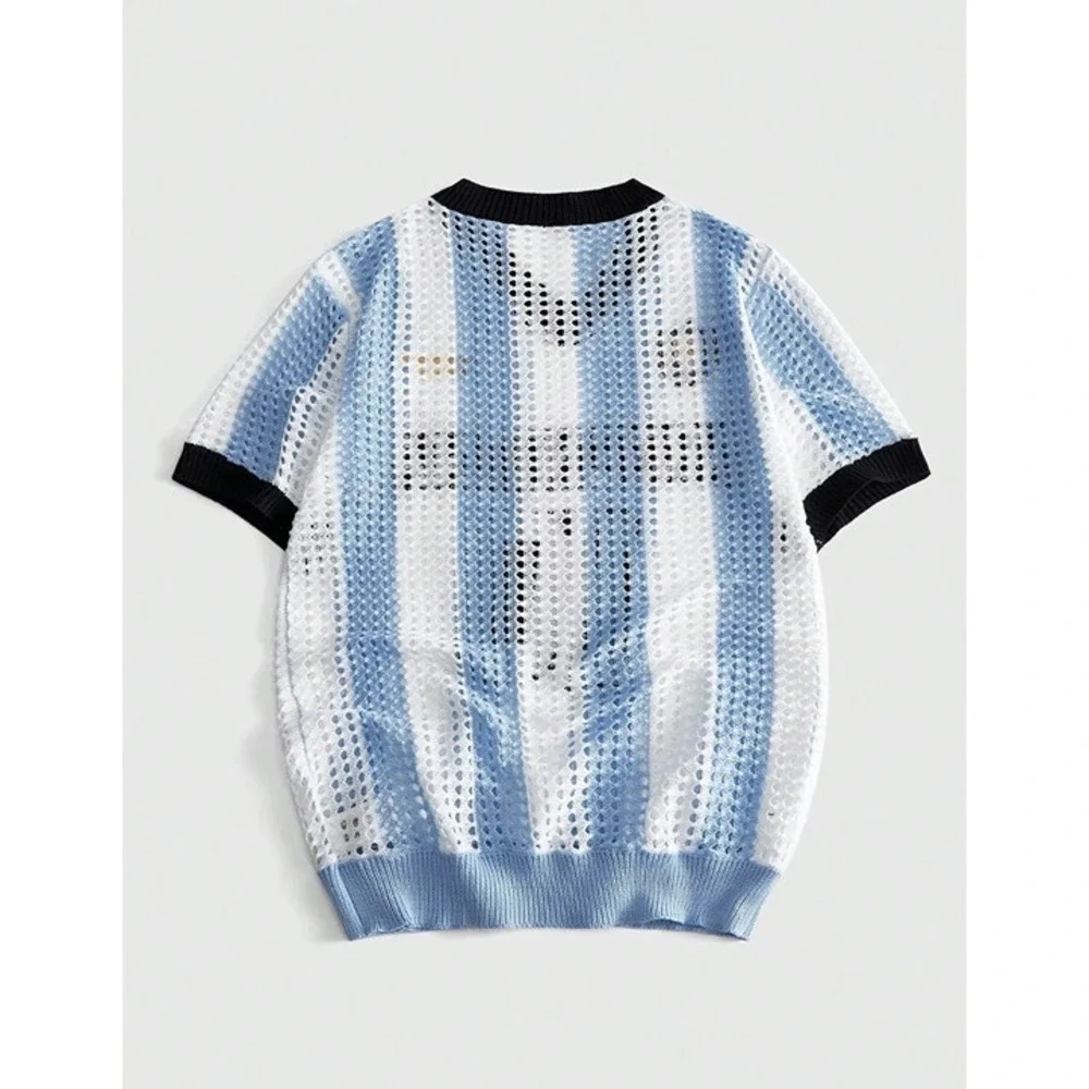 World Cup V-Neck Knit Soccer Style Top